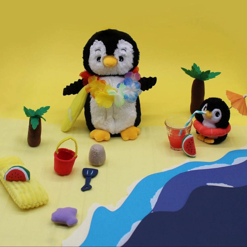 PELUCHE PINGÜINO IGLOU MAMA Y BEBE  - NEGRO - 4