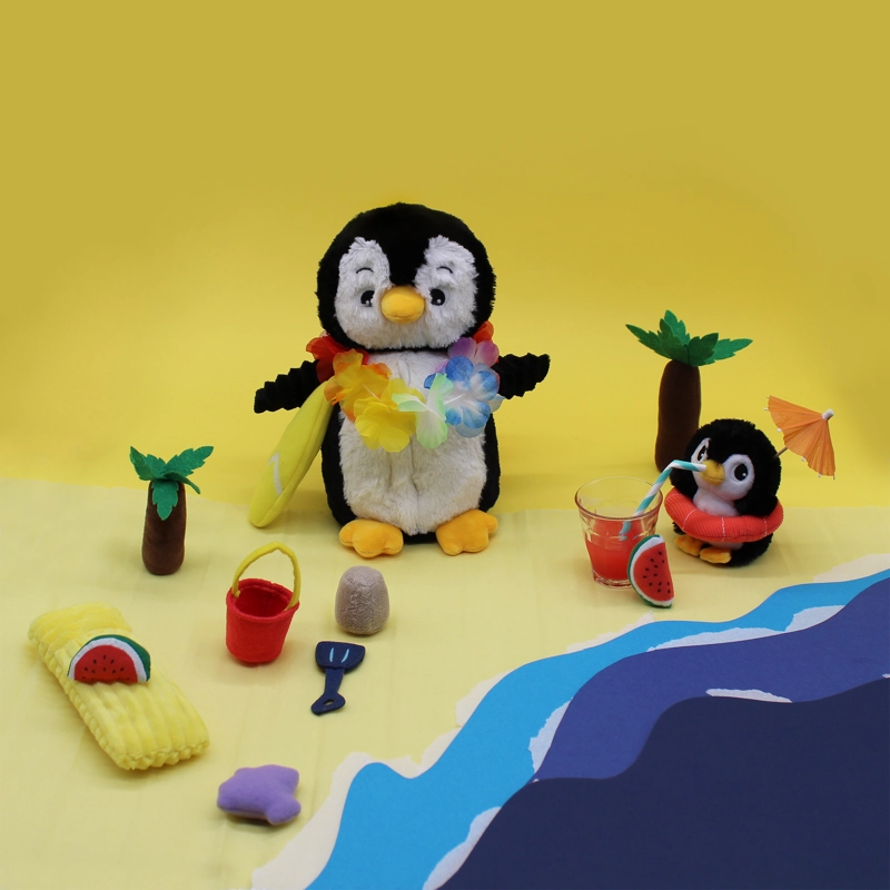 PELUCHE PINGÜINO IGLOU MAMA Y BEBE  - NEGRO - 5