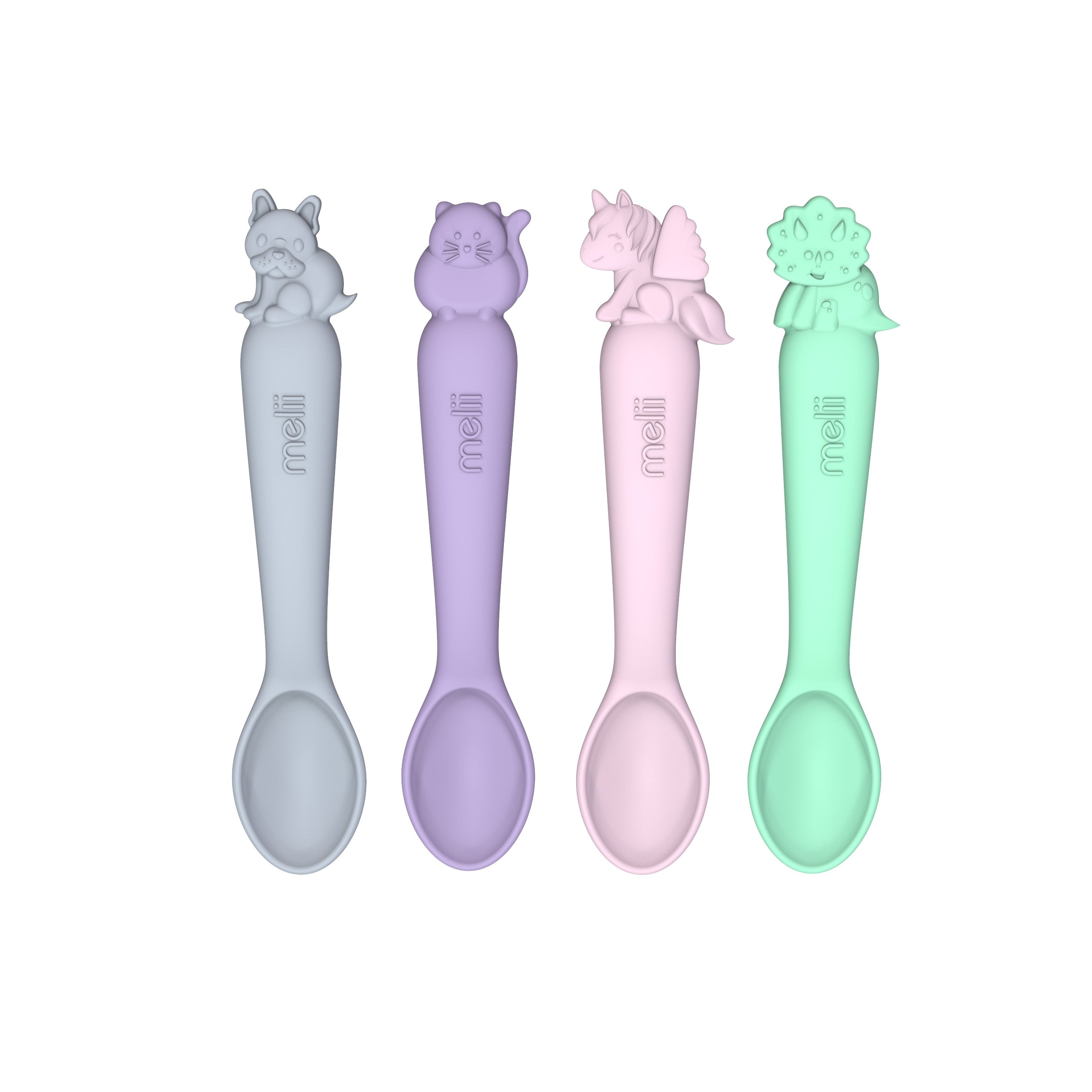 PACK DE 4 CUCHARAS DE SILICONA ROSA, MORADO Y GRIS - 2
