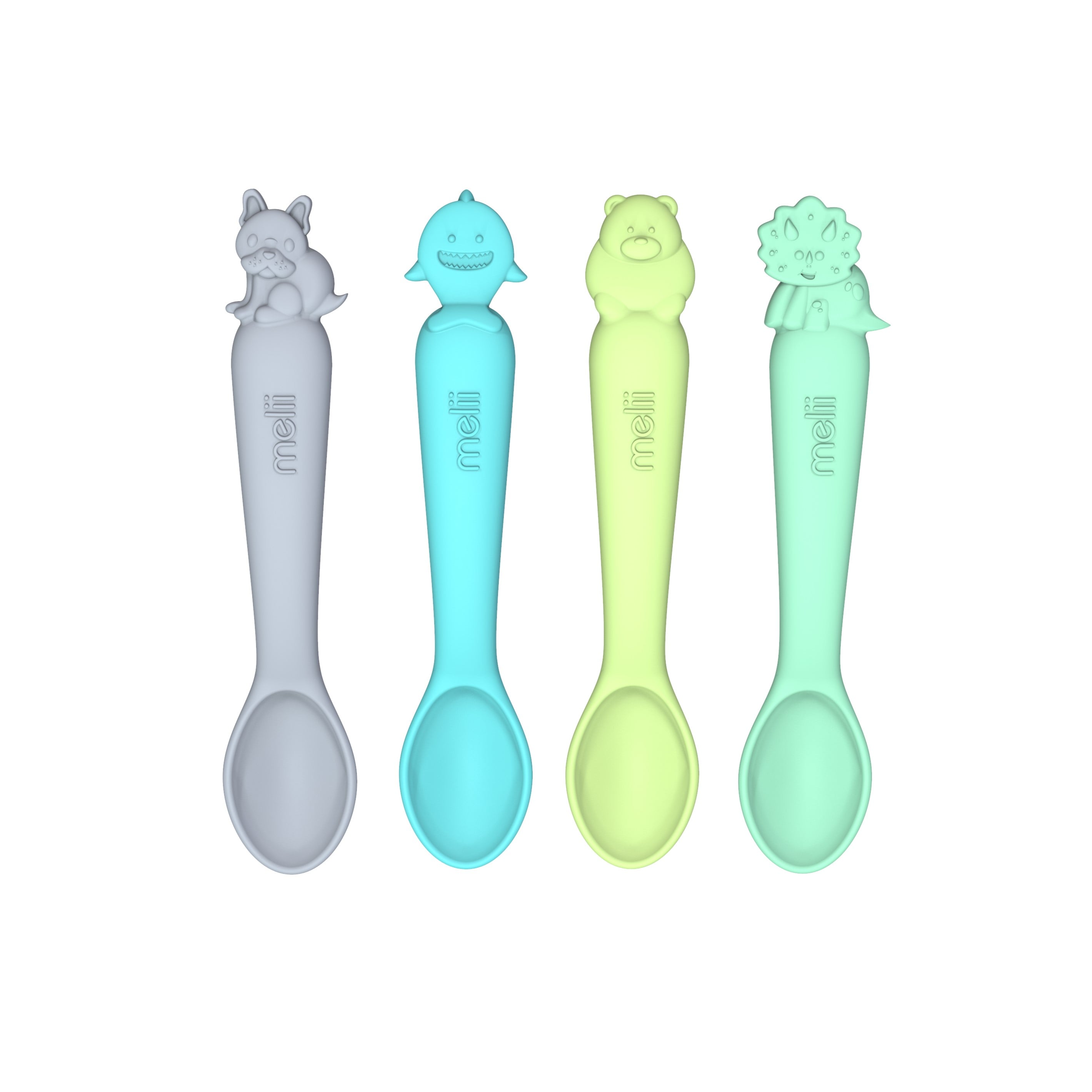 PACK DE 4 CUCHARAS DE SILICONA AZUL, VERDE Y GRIS - 2