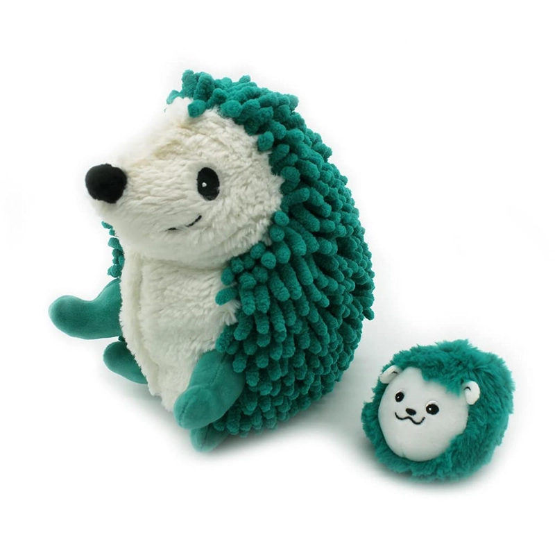 PELUCHE ERIZO PIKTOU MAMA Y BEBE  - VERDE - 1
