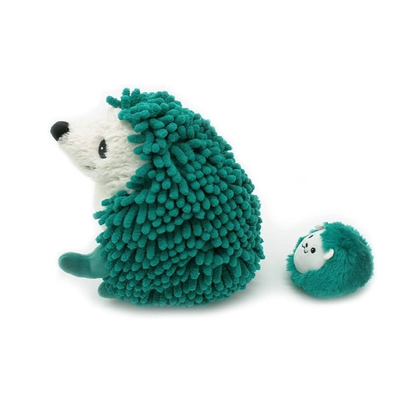 PELUCHE ERIZO PIKTOU MAMA Y BEBE  - VERDE - 2