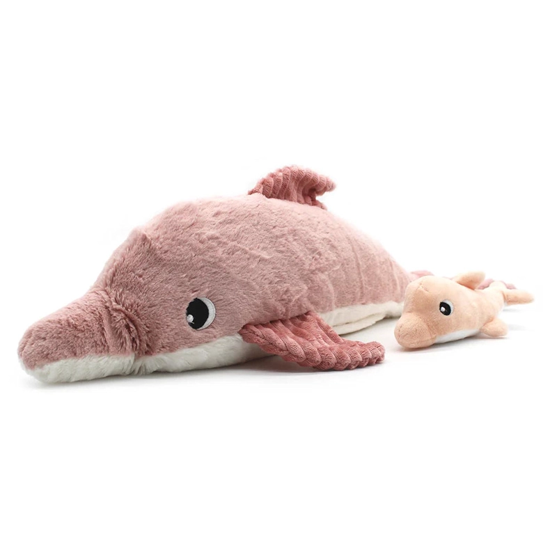 PELUCHE DELFIN TOFOU MAMA Y BEBE  - ROSA