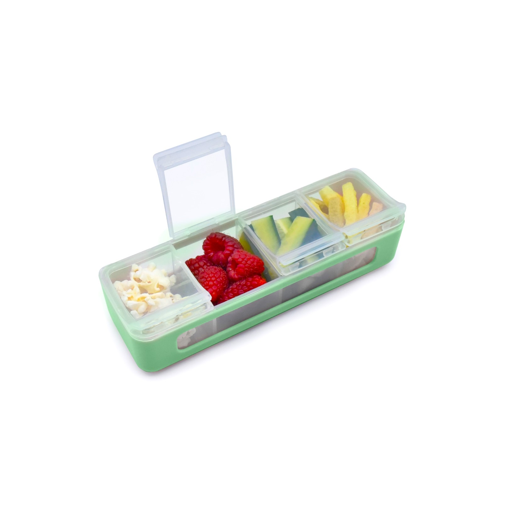 PACK DE 2 CONTENEDORES DE 4 COMPARTIMIENTOS VERDE Y TURQUESA - 5
