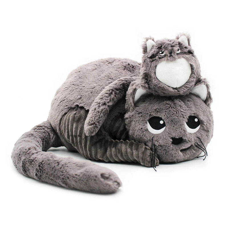 PELUCHE GATO MIAOU MAMA Y BEBE  - GRIS - 1