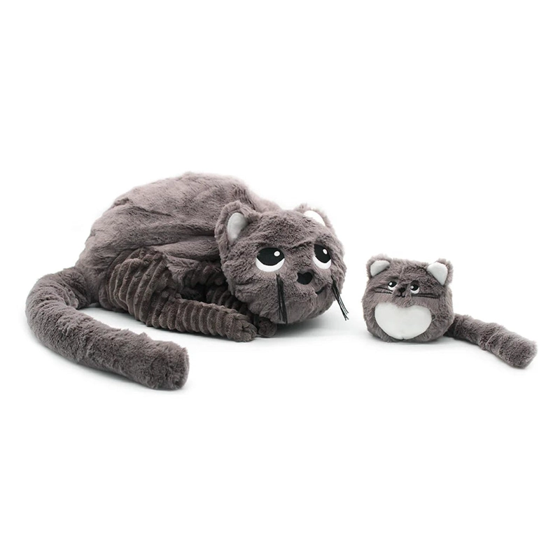 PELUCHE GATO MIAOU MAMA Y BEBE  - GRIS - 4