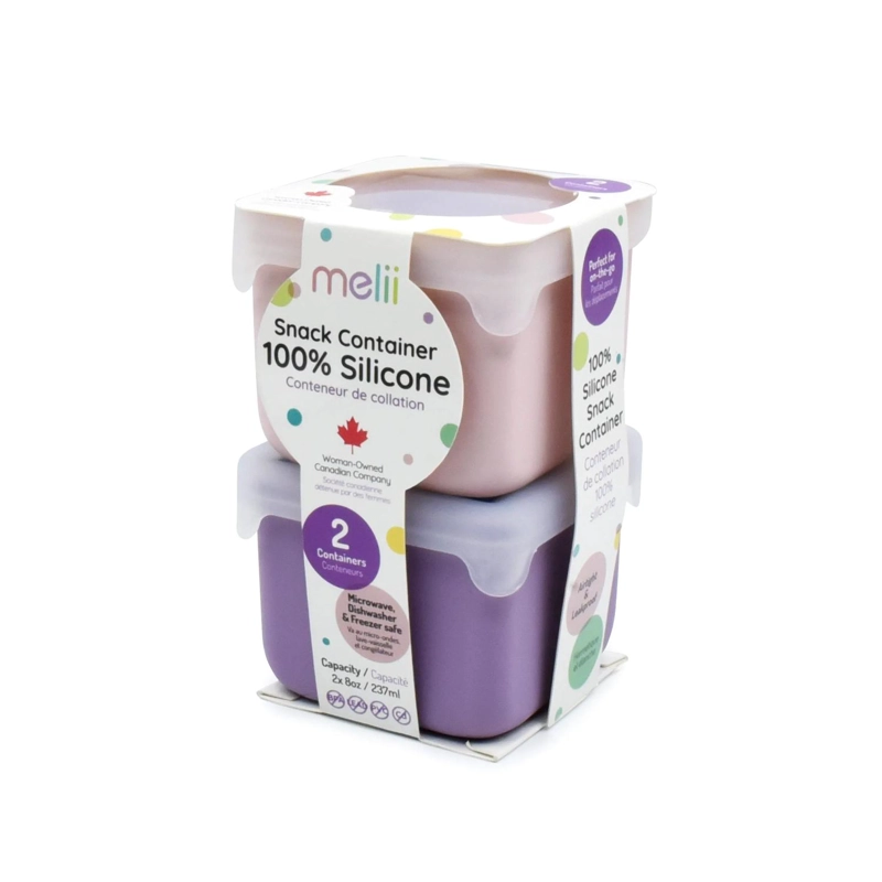 PACK DE 2 CONTENEDORES DE SILICONA ROSADO/MORADO - 1