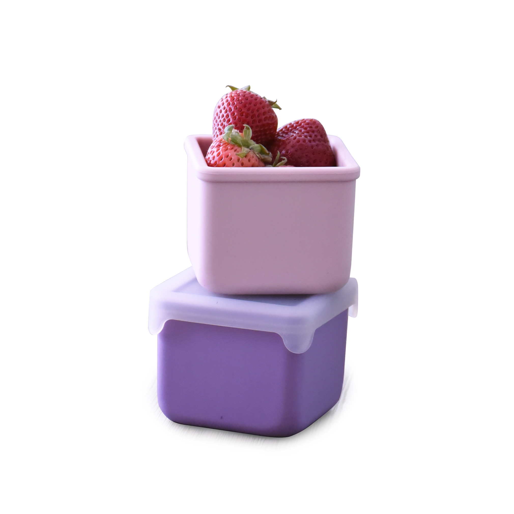 PACK DE 2 CONTENEDORES DE SILICONA ROSADO Y MORADO - 2