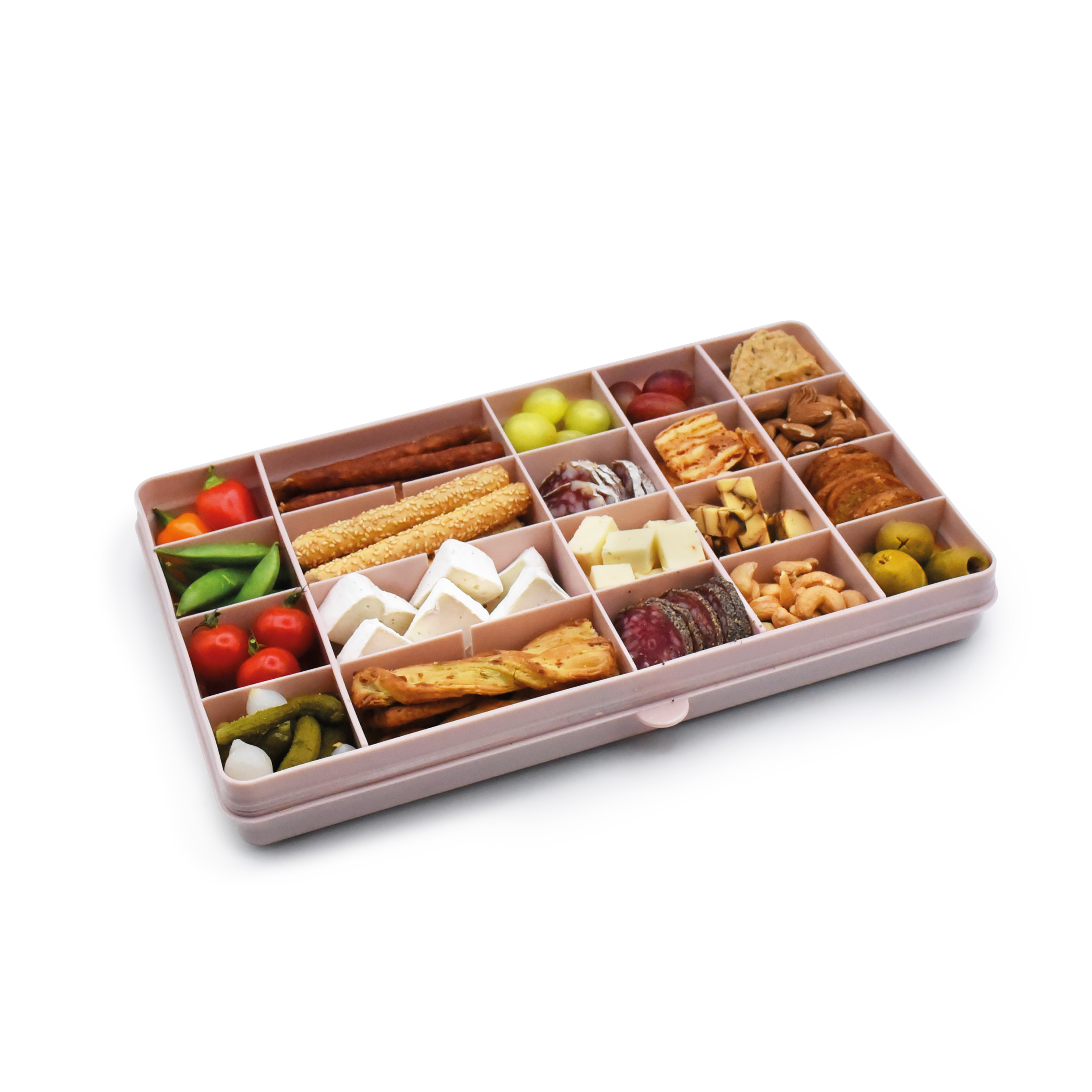 CAJA CONTENEDORA XL PARA SNACKS ROSADO - 1