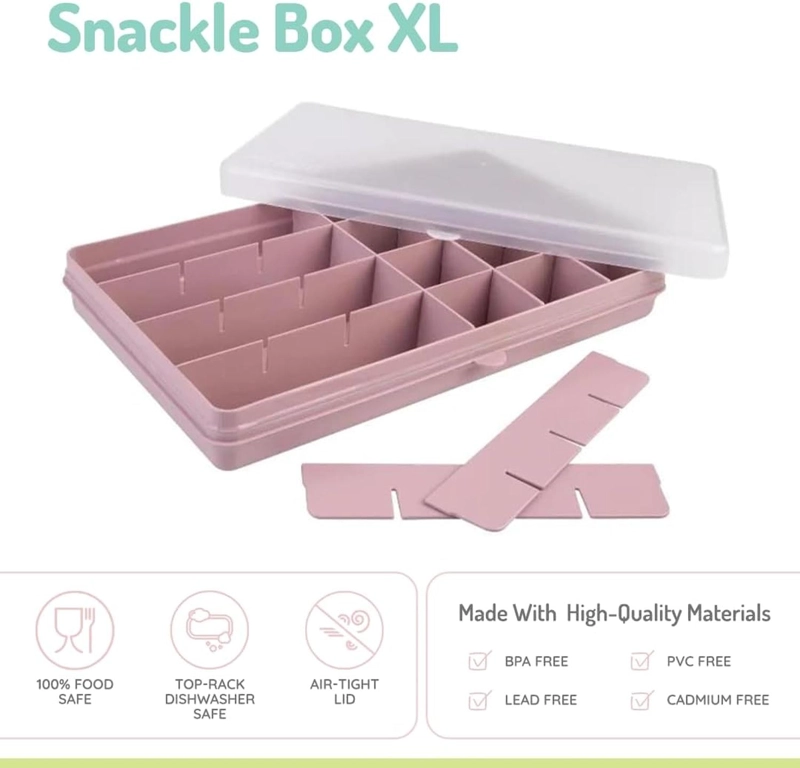 CAJA CONTENEDORA XL PARA SNACKS - ROSADO - 3