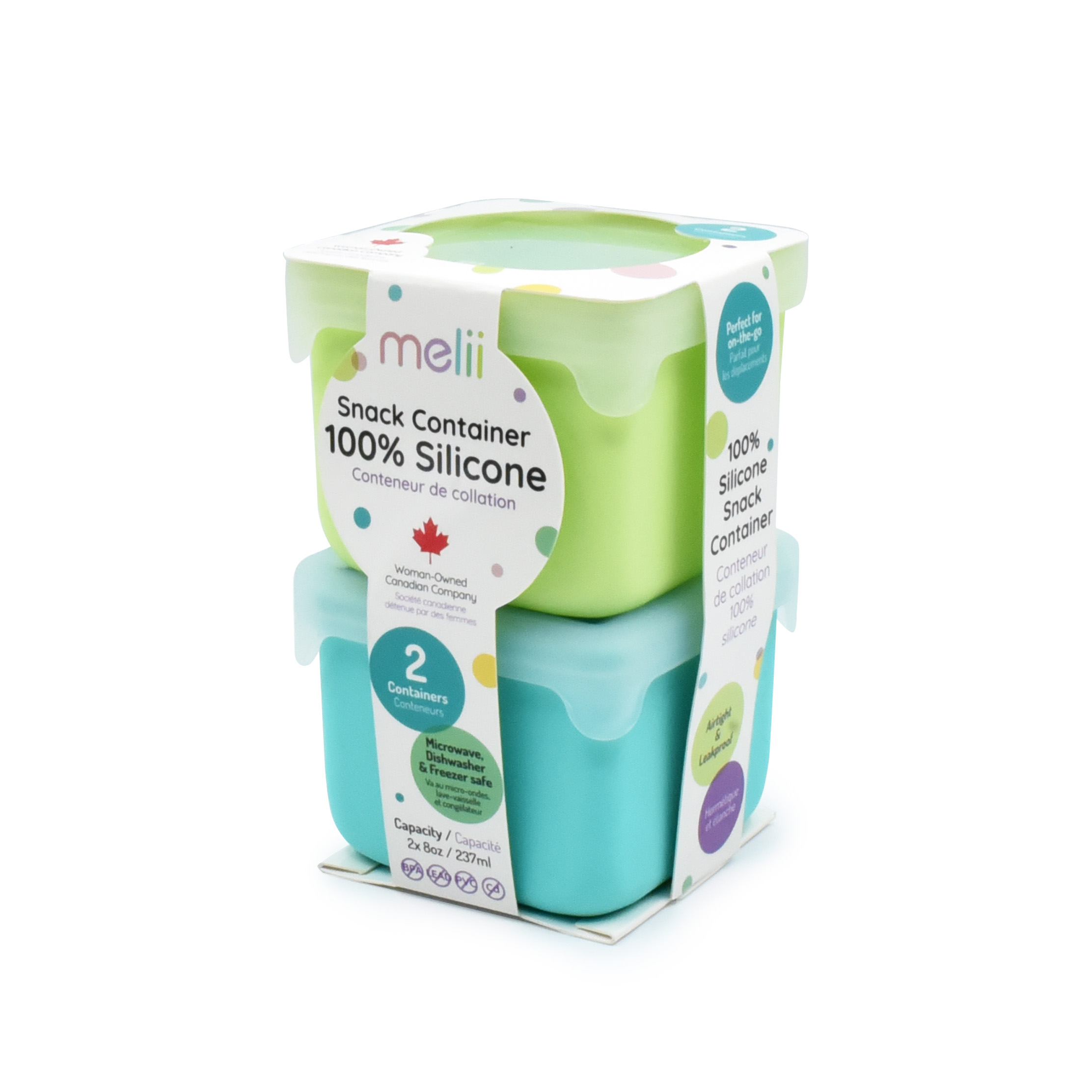 PACK DE 2 CONTENEDORES DE SILICONA VERDE Y TURQUESA - 1