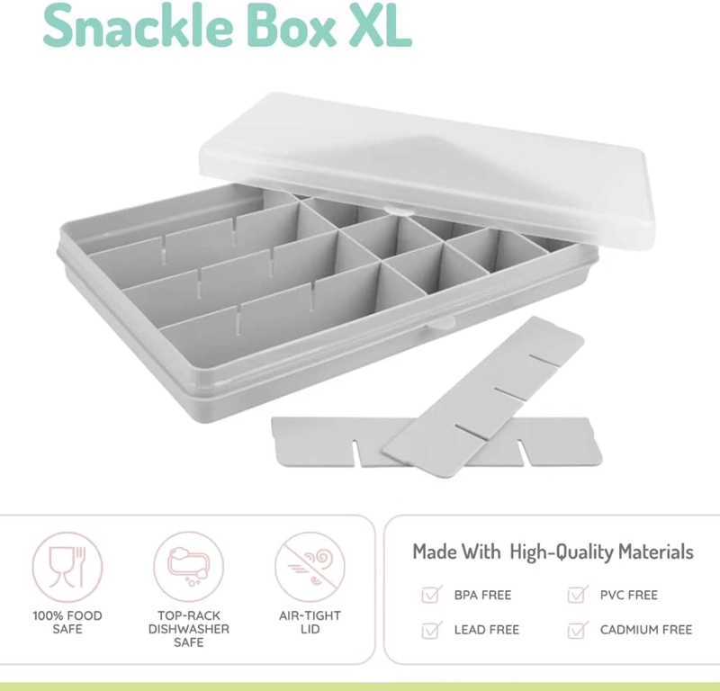 CAJA CONTENEDORA XL PARA SNACKS - GRIS - 3