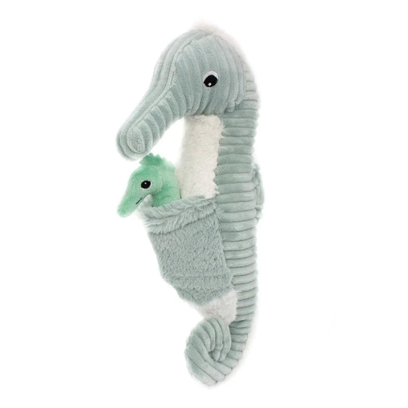 PELUCHE CABALLITO DE MAR PAPADOU PAPA Y BEBE  - MENTA - 1