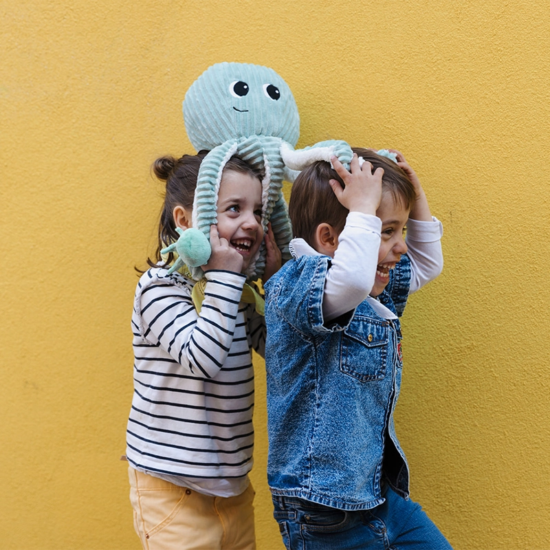 PELUCHE PULPO FILOU MAMA Y BEBE  - MENTA - 6