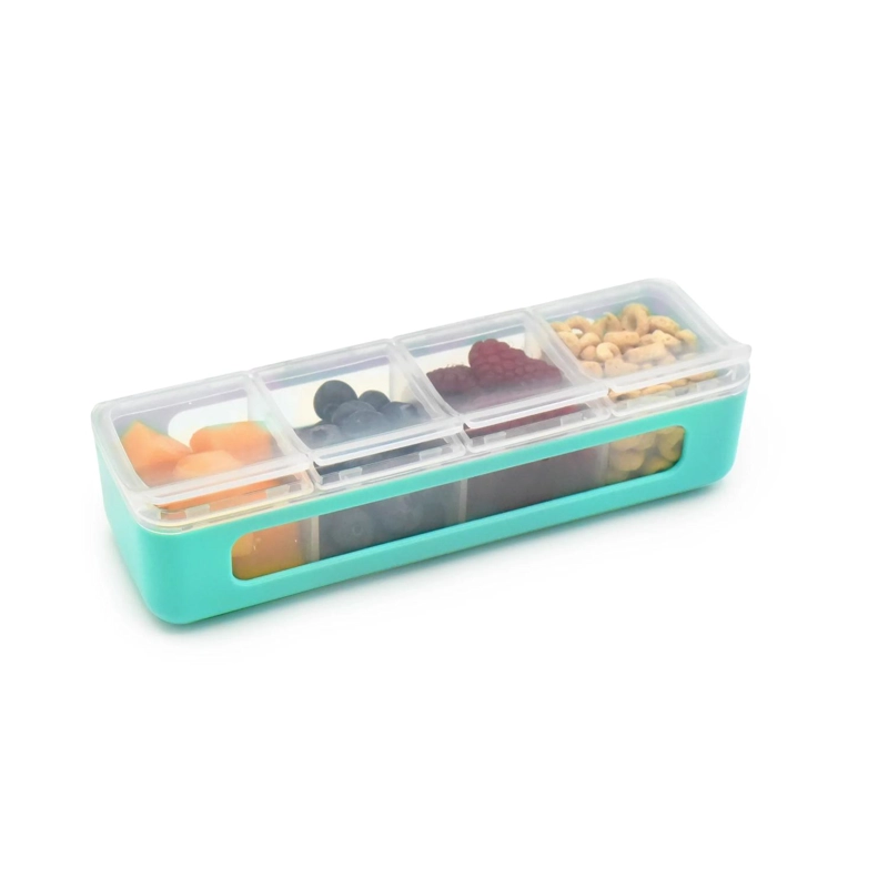 PACK DE 2 CONTENEDORES DE 4 COMPARTIMIENTOS AZUL/MENTA - 2