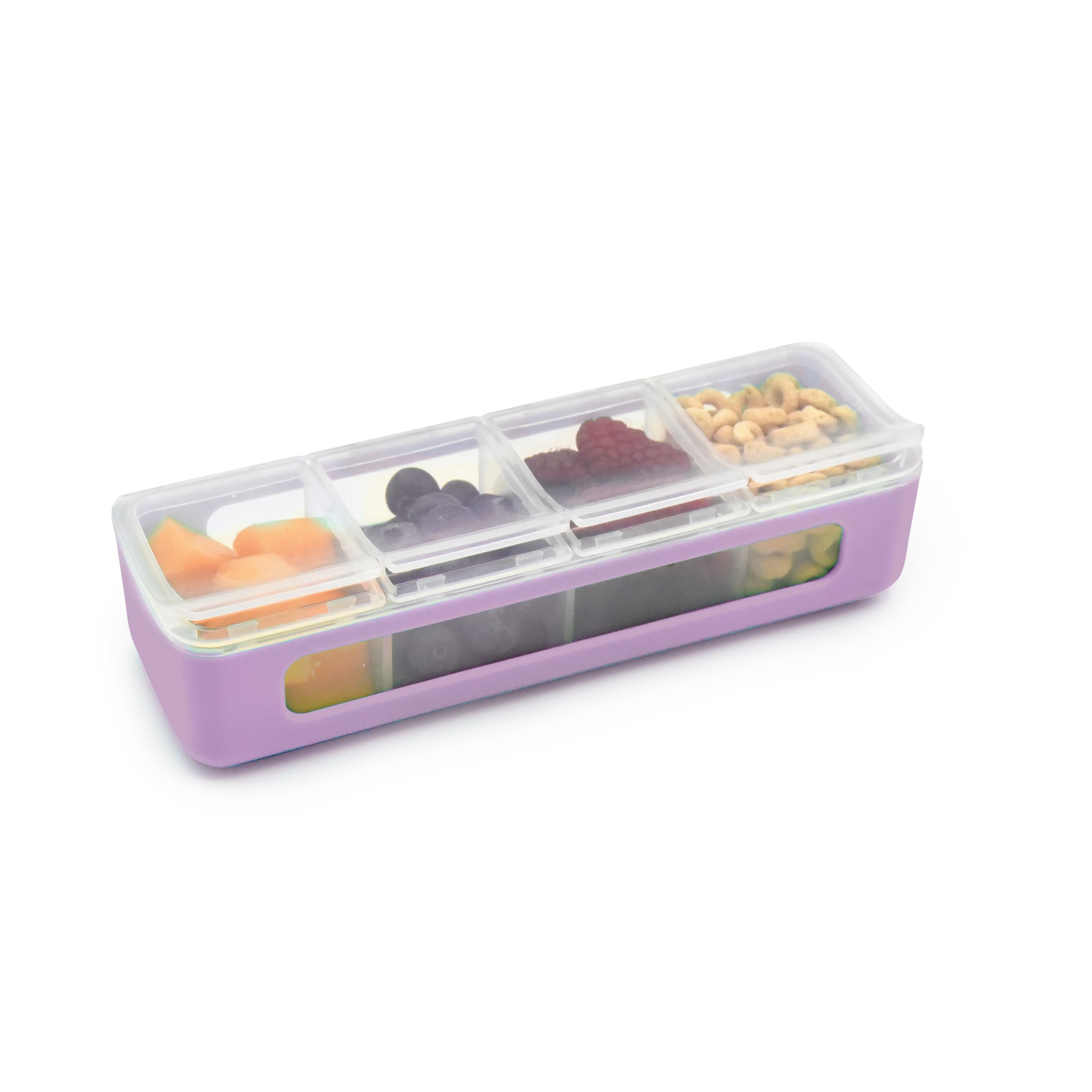 PACK DE 2 CONTENEDORES DE 4 COMPARTIMIENTOS ROSADO Y MORADO - 4