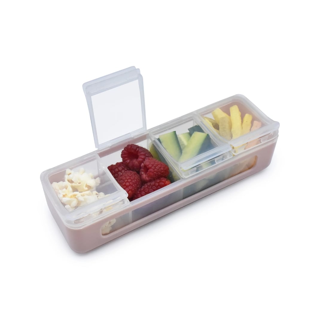 PACK DE 2 CONTENEDORES DE 4 COMPARTIMIENTOS ROSADO Y MORADO - 5