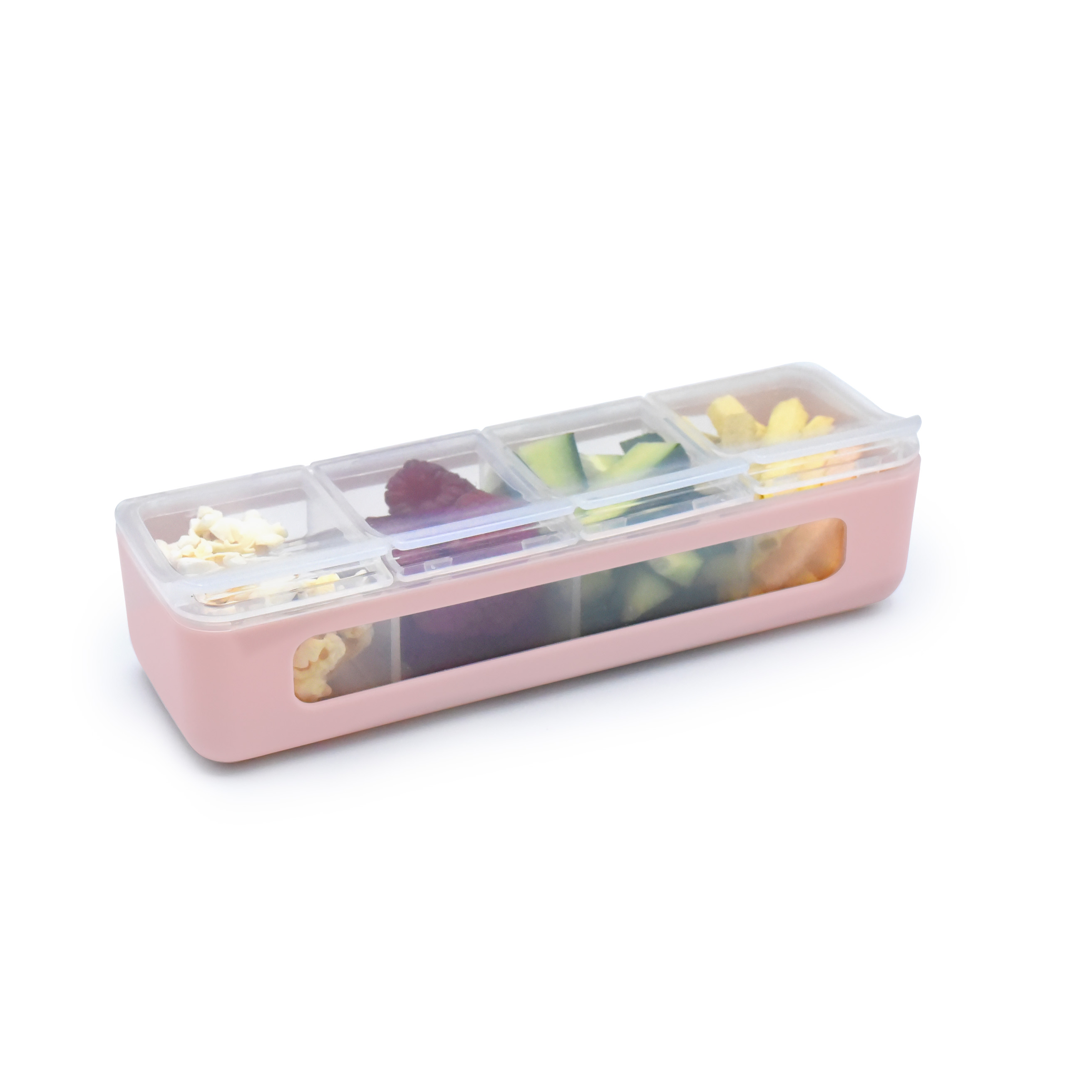 CONTENEDOR DE 4 COMPARTIMIENTOS ROSADO - 4