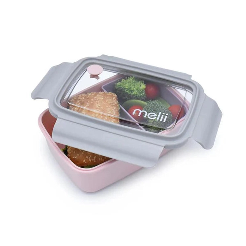 LONCHERA BENTO BOX CON COMPARTIMIENTOS 880 ML - ROSADO - 1