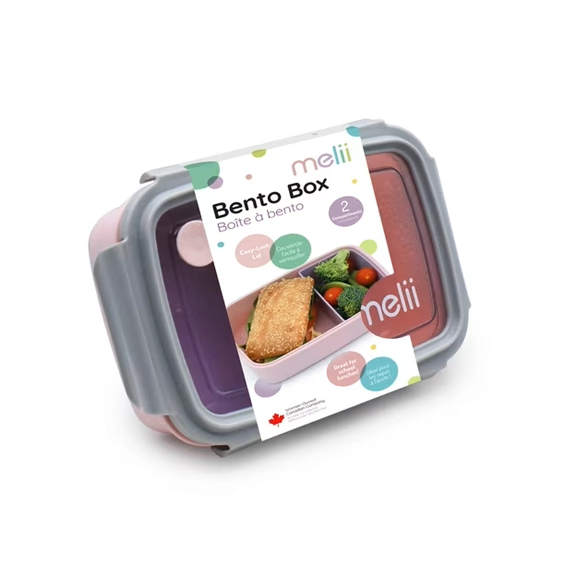 LONCHERA BENTO BOX CON COMPARTIMIENTOS 880 ML - ROSADO - 2