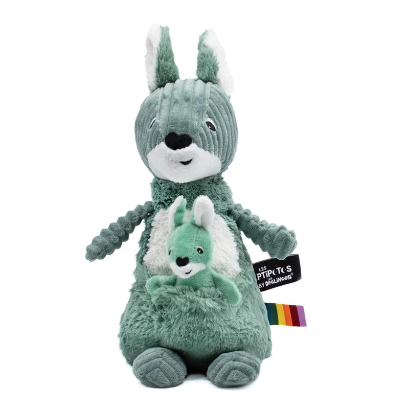 PELUCHE CANGURO ALLEZOU MAMA Y BEBE  - VERDE - 1
