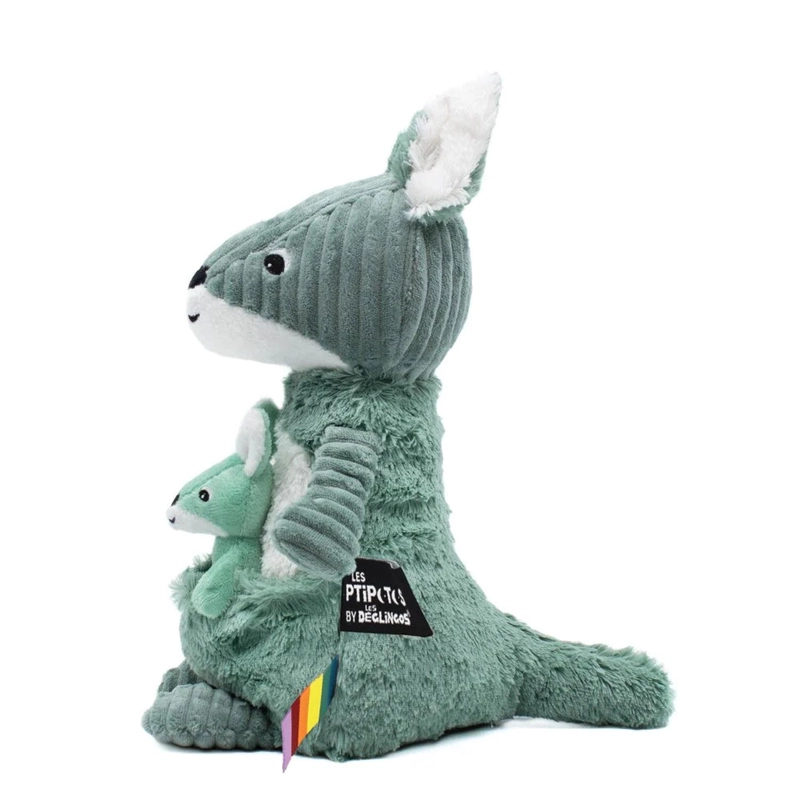 PELUCHE CANGURO ALLEZOU MAMA Y BEBE  - VERDE - 3