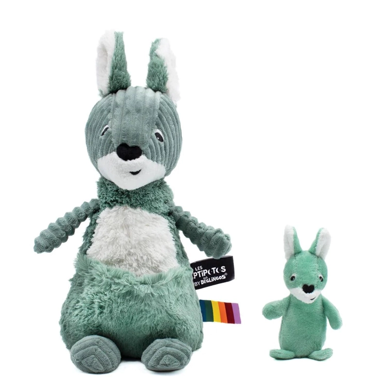 PELUCHE CANGURO ALLEZOU MAMA Y BEBE  - VERDE - 4