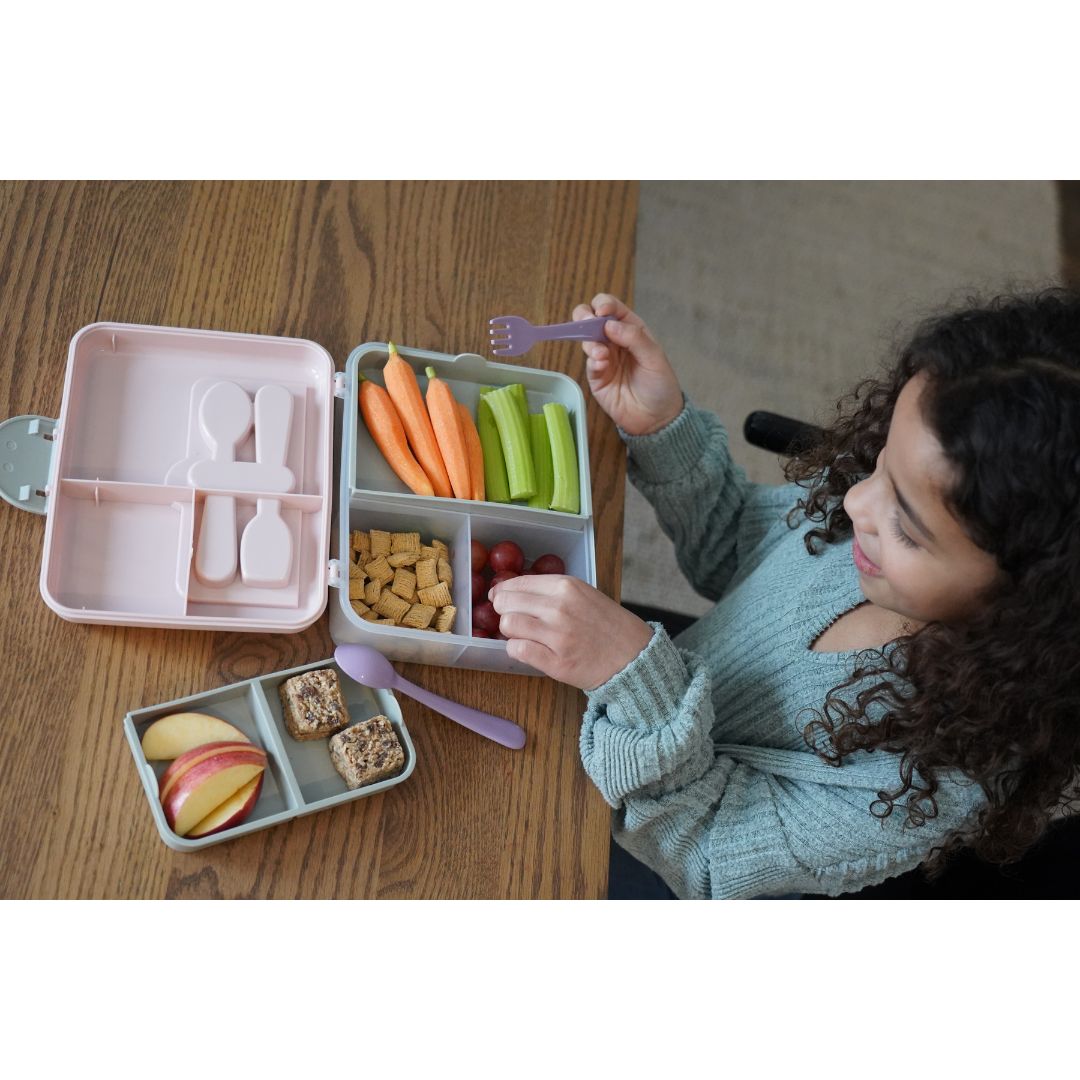 LONCHERA BENTO BOX CON CUBIERTOS - ROSA - 5