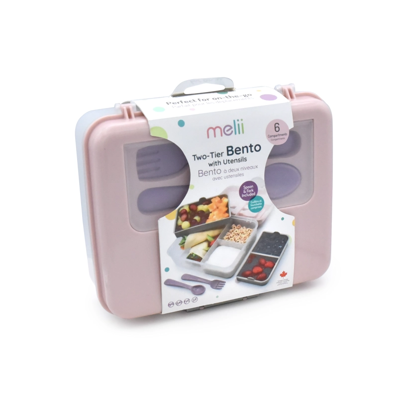 LONCHERA BENTO BOX CON CUBIERTOS - ROSADO - 8
