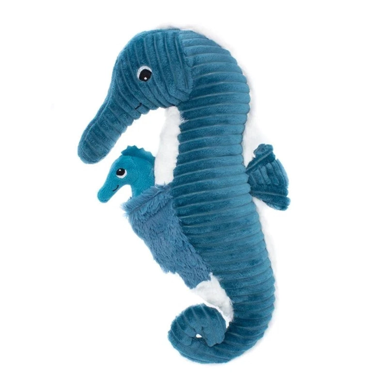 PELUCHE CABALLITO DE MAR PAPADOU PAPA Y BEBE  - AZUL - 3