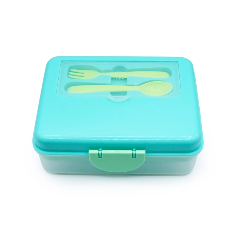 LONCHERA BENTO BOX CON CUBIERTOS - AZUL - 1