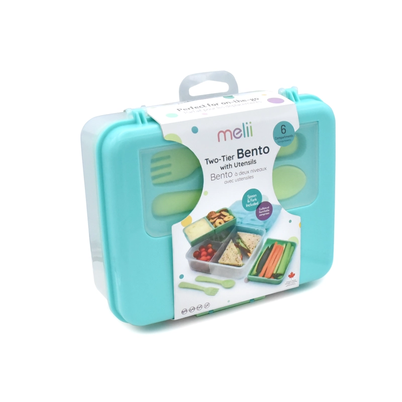 LONCHERA BENTO BOX CON CUBIERTOS - AZUL - 6