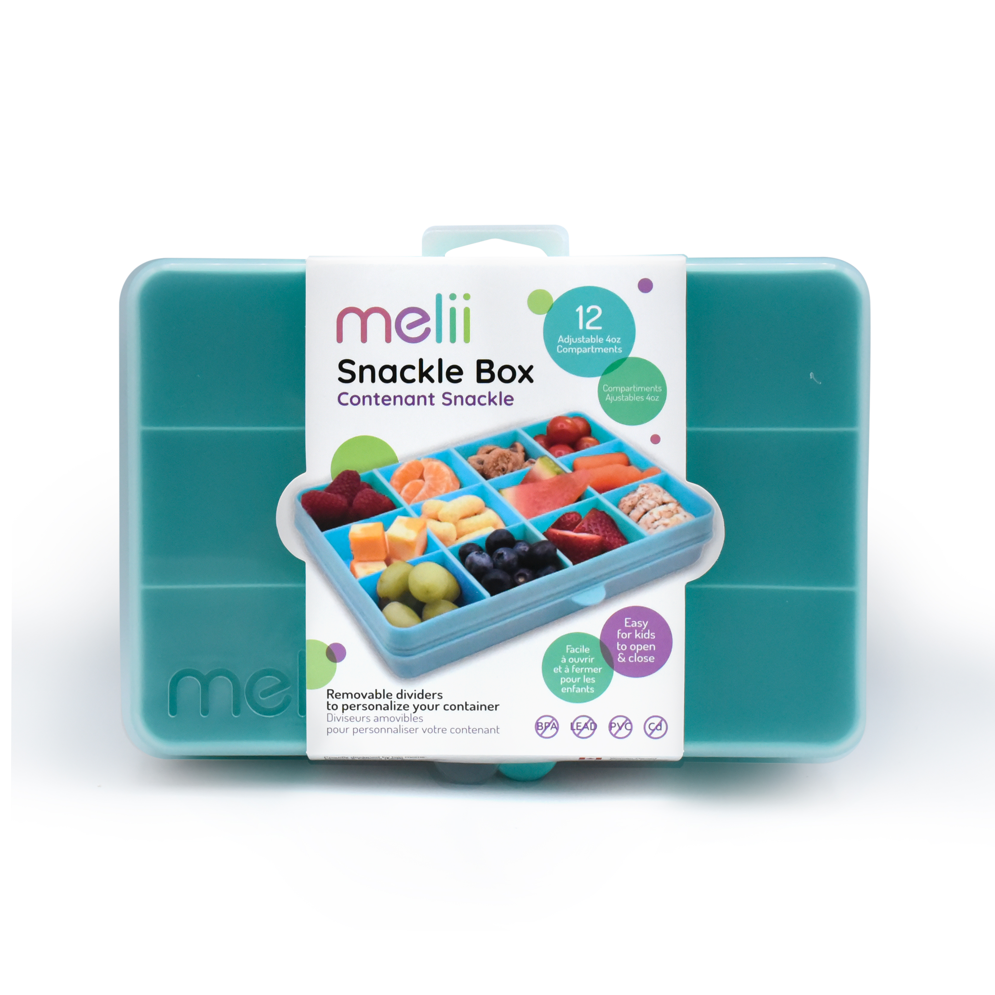 CAJA CONTENEDORA PARA SNACKS AZUL - 8