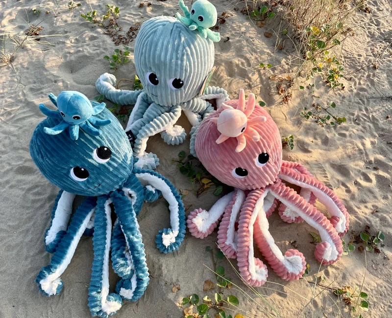 PELUCHE PULPO FILOU MAMA Y BEBE  - ROSA - 6