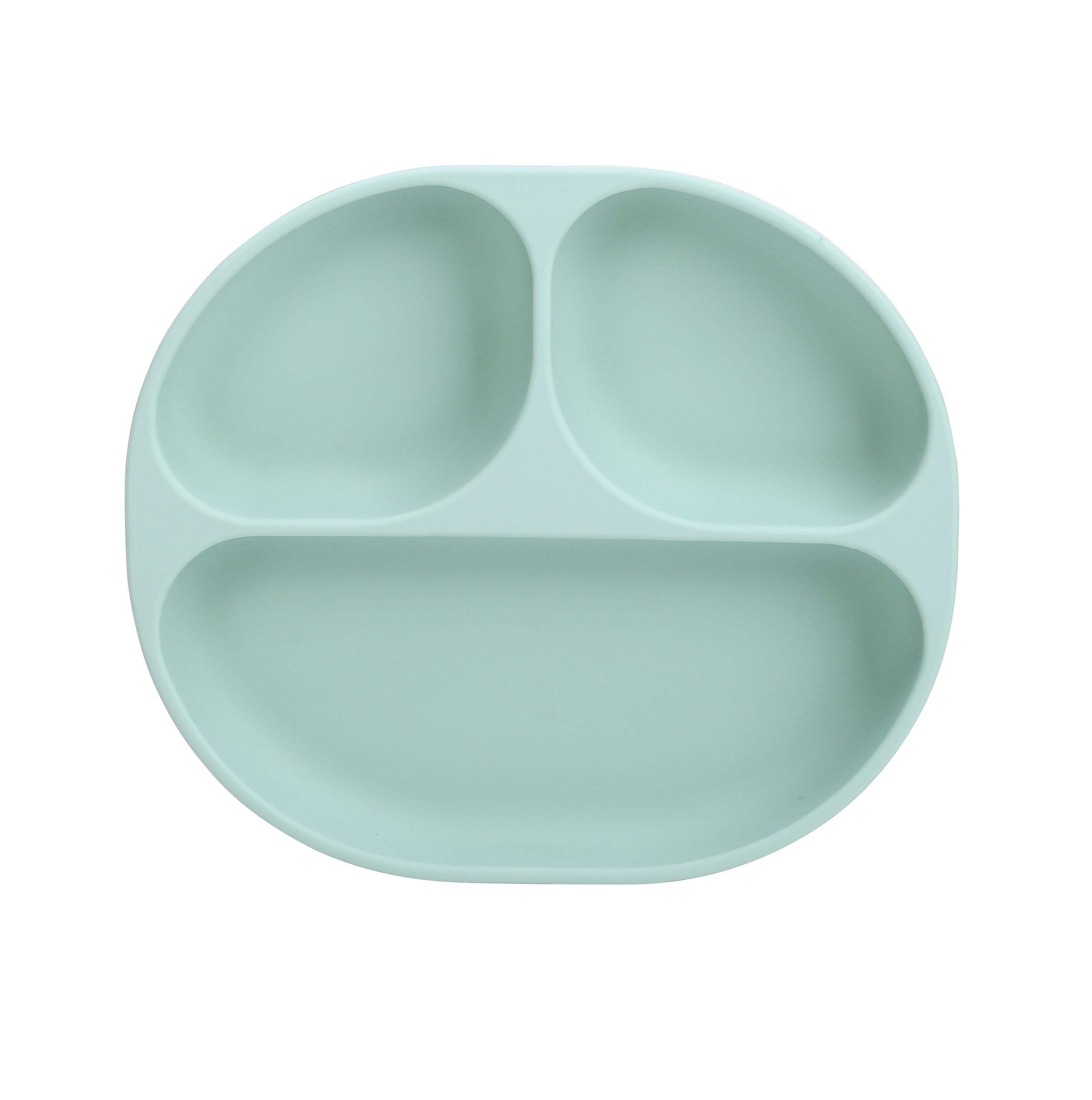 PLATO DE SILICONA CON SUCCION Y DIVISIONES AZUL - 1