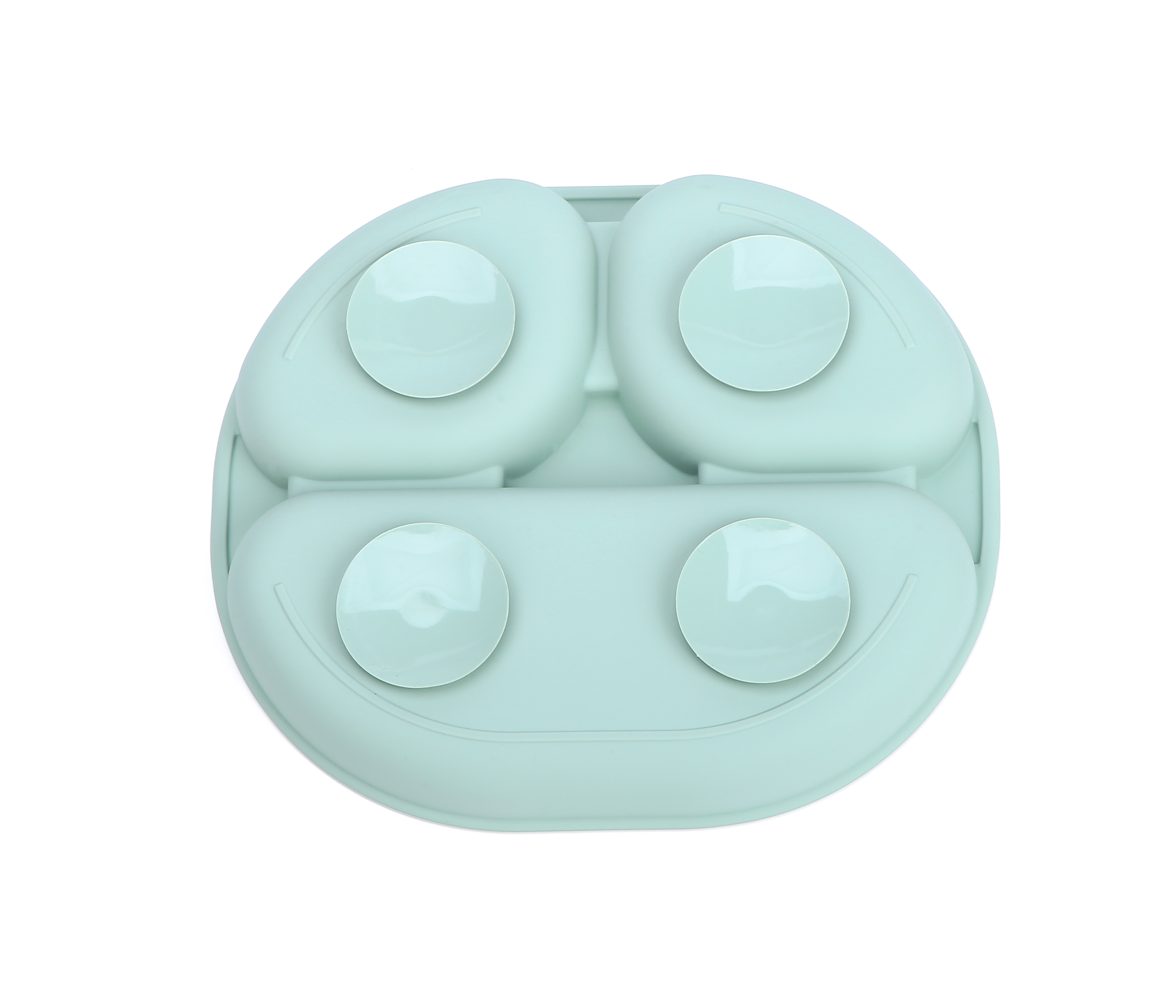 PLATO DE SILICONA CON SUCCION Y DIVISIONES AZUL - 3