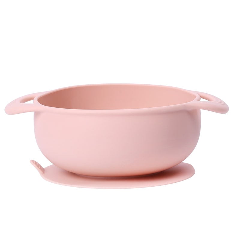 BOWL DE SILICONA CON SUCCION ROSA - 1