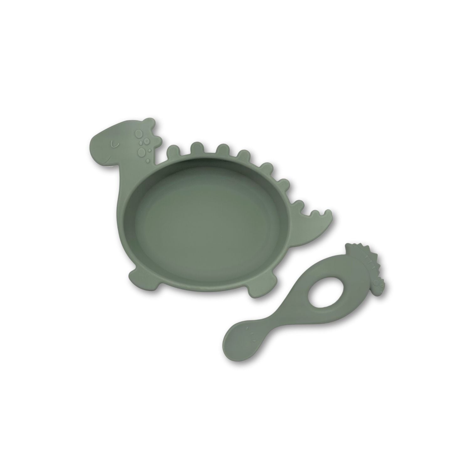 SET PLATO Y CUCHARA DE SILICONA DINO - 1