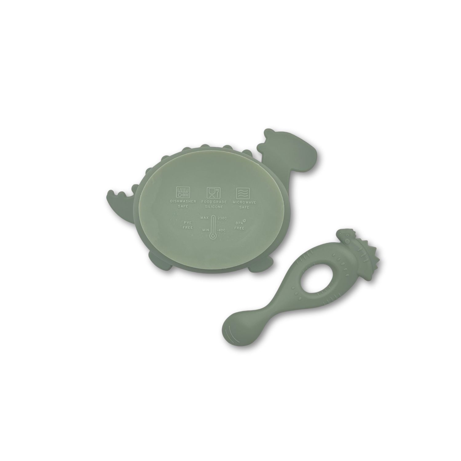 SET PLATO Y CUCHARA DE SILICONA DINO - 2