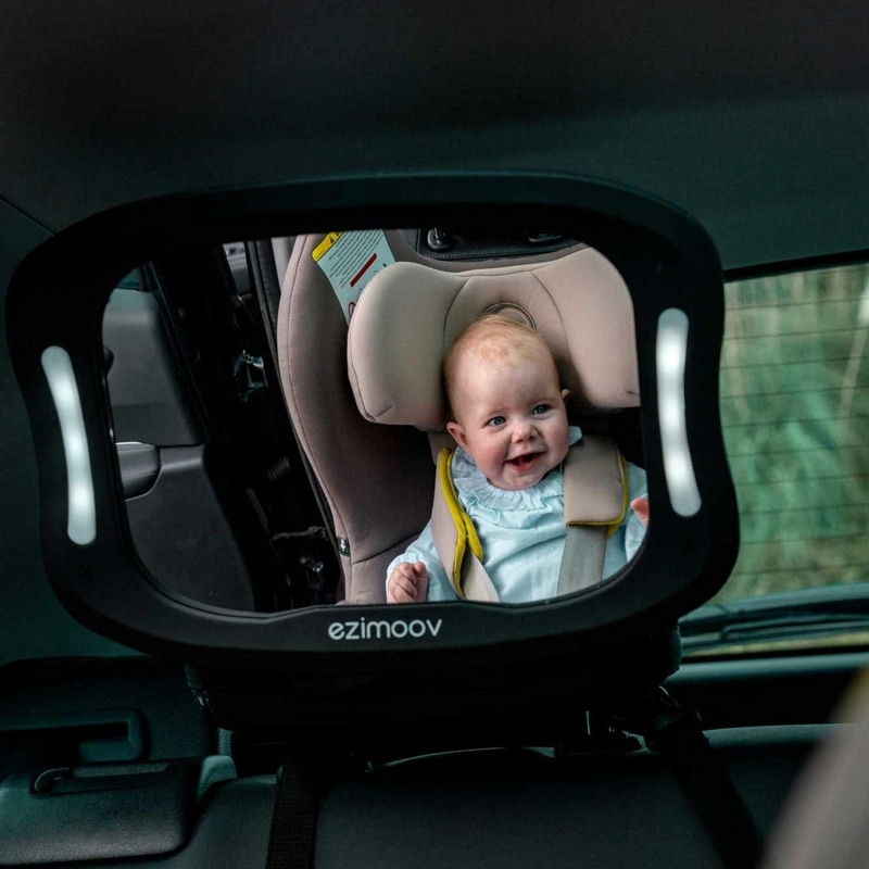 ESPEJO CON LUZ LED DE BEBE  PARA AUTO - 2