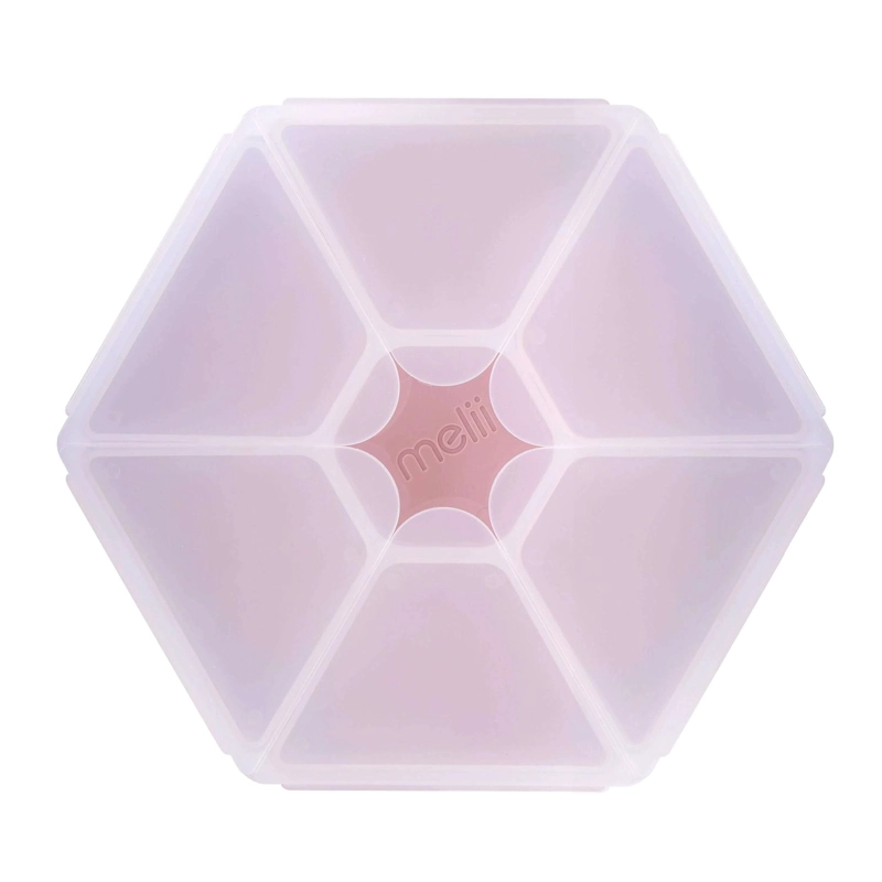 CAJA CONTENEDORA DE SNACKS HEXAGONAL - ROSADO - 1