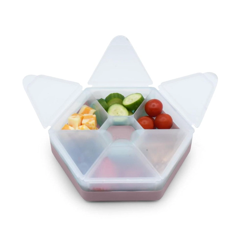 CAJA CONTENEDORA DE SNACKS HEXAGONAL - ROSADO - 2