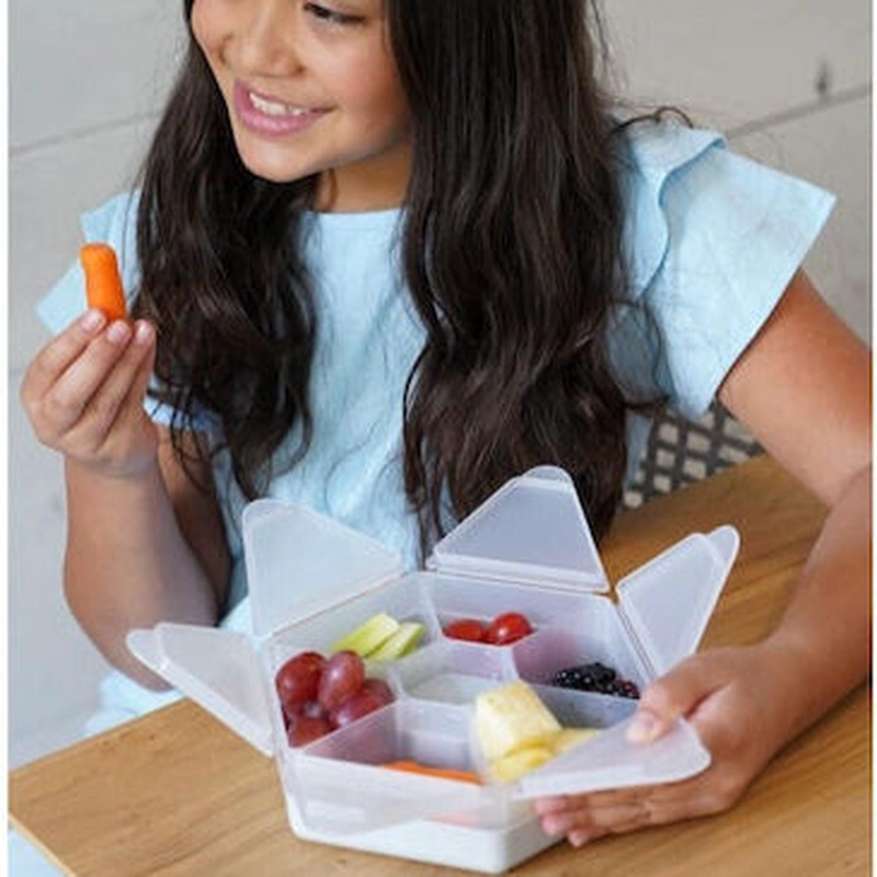 CAJA CONTENEDORA DE SNACKS HEXAGONAL - ROSADO - 3