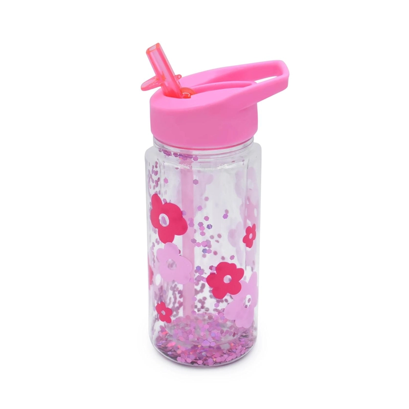 BOTELLA DE AGUA DE DOBLE PARED CON BOMBILLA - FLORES - 1