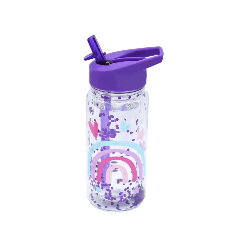 BOTELLA DE AGUA DE DOBLE PARED CON BOMBILLA - ARCOIRIS - 1