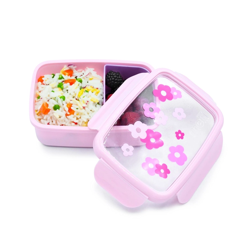 LONCHERA BENTO BOX CON COMPARTIMIENTOS 880 ML - FLORES - 2