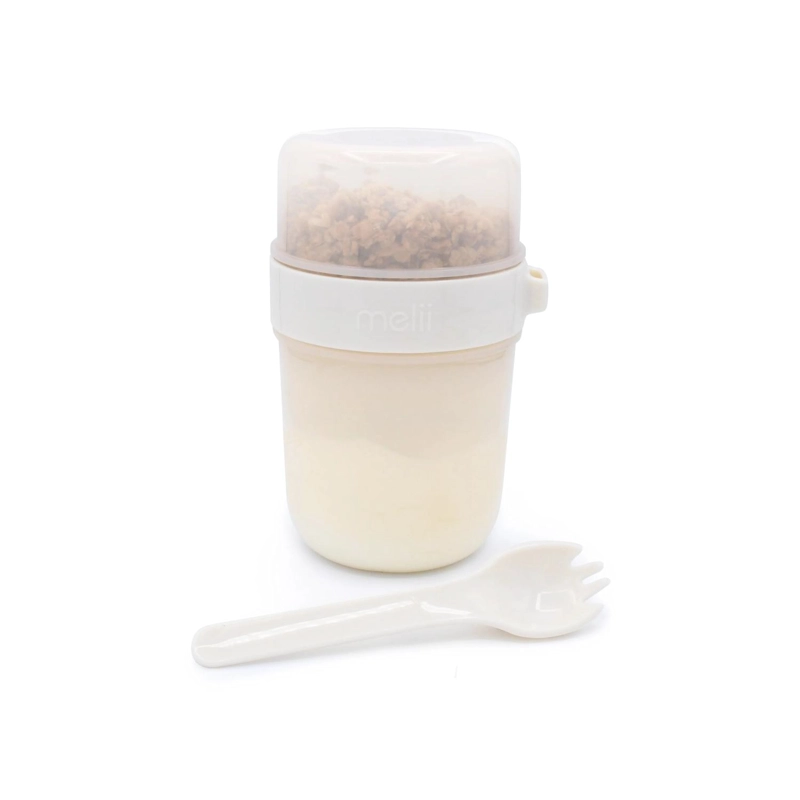 CONTENEDOR PARA YOGHURT Y ENSALADA - BEIGE - 1