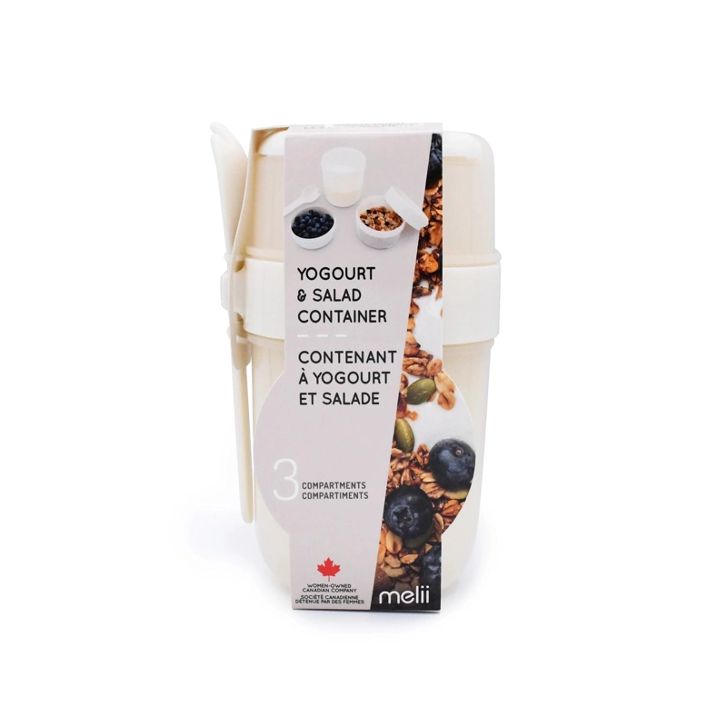 CONTENEDOR PARA YOGHURT Y ENSALADA - BEIGE - 3