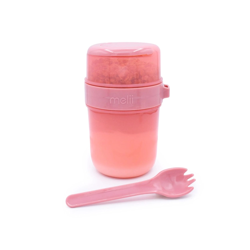 CONTENEDOR PARA YOGHURT Y ENSALADA - ROSADO - 1
