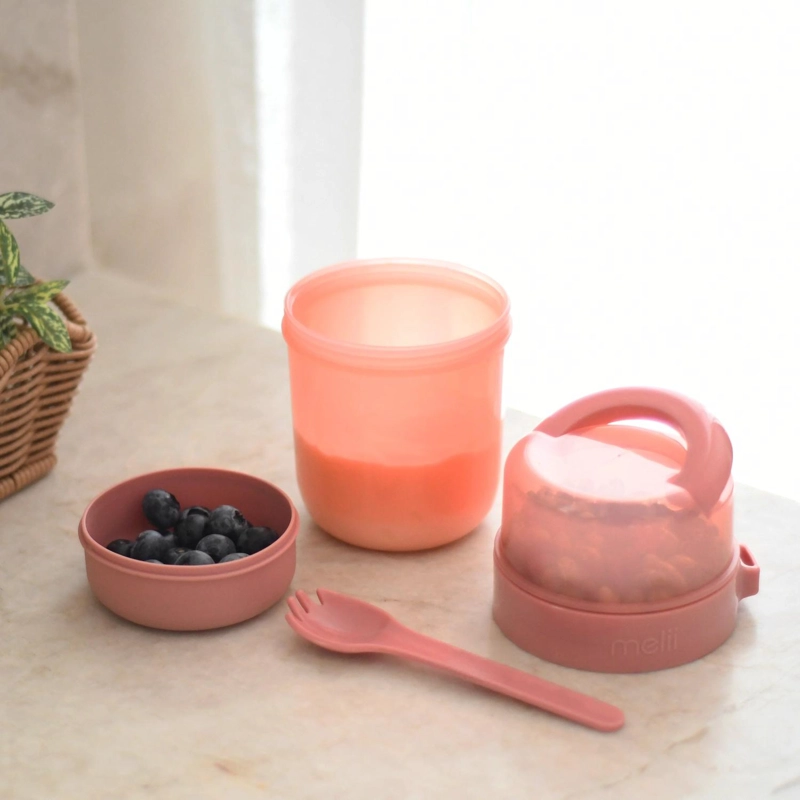 CONTENEDOR PARA YOGHURT Y ENSALADA - ROSADO - 2